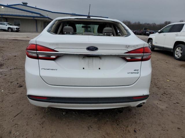 3FA6P0LU9JR138874 - 2018 FORD FUSION SE HYBRID WHITE photo 6