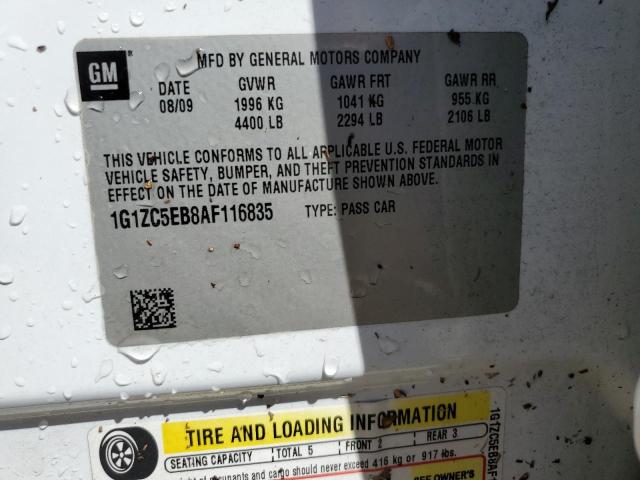 1G1ZC5EB8AF116835 - 2010 CHEVROLET MALIBU 1LT თეთრი ფოტო 13