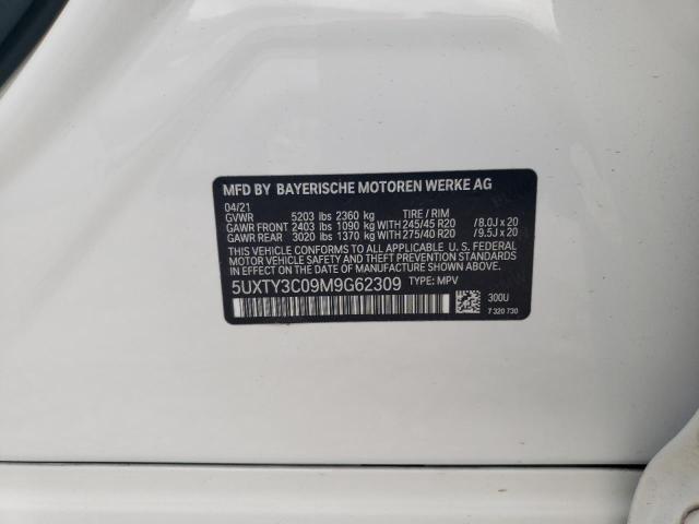 5UXTY3C09M9G62309 - 2021 BMW X3 SDRIVE30I WHITE photo 13