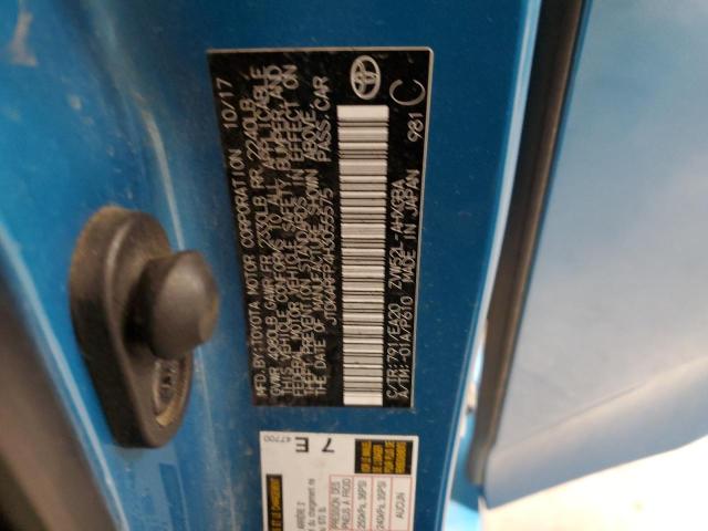 JTDKARFP4H3055575 - 2017 TOYOTA PRIUS PRIM BLUE photo 12