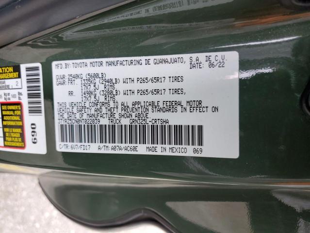 3TYRZ5CN0NT022039 - 2022 TOYOTA TACOMA ACCESS CAB GREEN photo 12