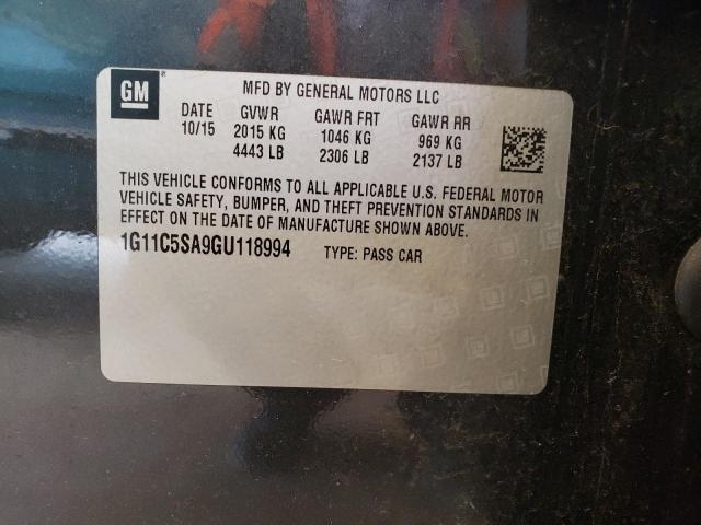 1G11C5SA9GU118994 - 2016 CHEVROLET MALIBU LIM LT 石墨色 照片 12