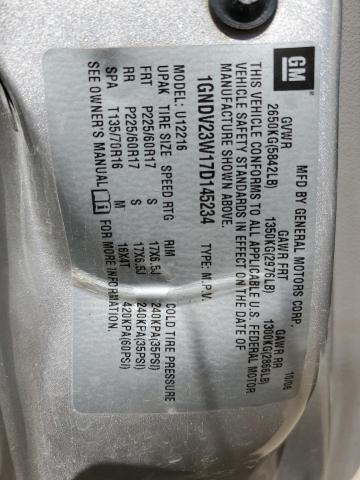 1GNDV23W17D145234 - 2007 CHEVROLET UPLANDER LS SILVER photo 14