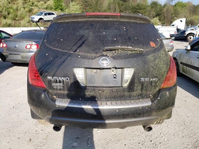 JN8AZ08W47W627704 - 2007 NISSAN MURANO SL BLACK photo 6