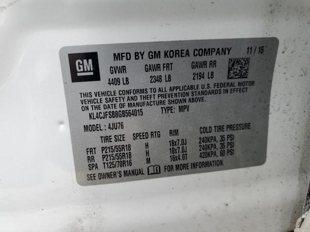 KL4CJFSB8GB564015 - 2016 BUICK ENCORE CONVENIENCE 白色 照片 12