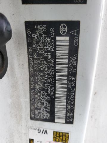 JTKDE177X70201659 - 2007 TOYOTA SCION TC 白色 照片 12