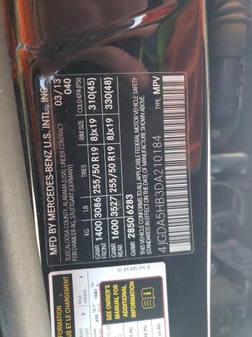 4JGDA5HB3DA210184 - 2013 MERCEDES-BENZ ML 350 4MATIC BLACK photo 13