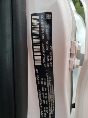 ZARFAEDN7H7544952 - 2017 ALFA ROMEO GIULIA Q4 თეთრი ფოტო 10