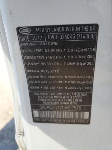 SALAC2D42CA617976 - 2012 LAND ROVER LR4 თეთრი ფოტო 13