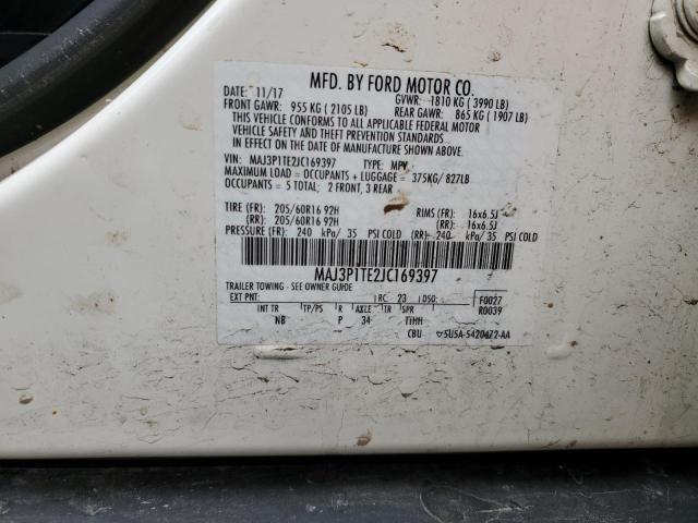 MAJ3P1TE2JC169397 - 2018 FORD ECOSPORT SE Biały zdjęcie 12