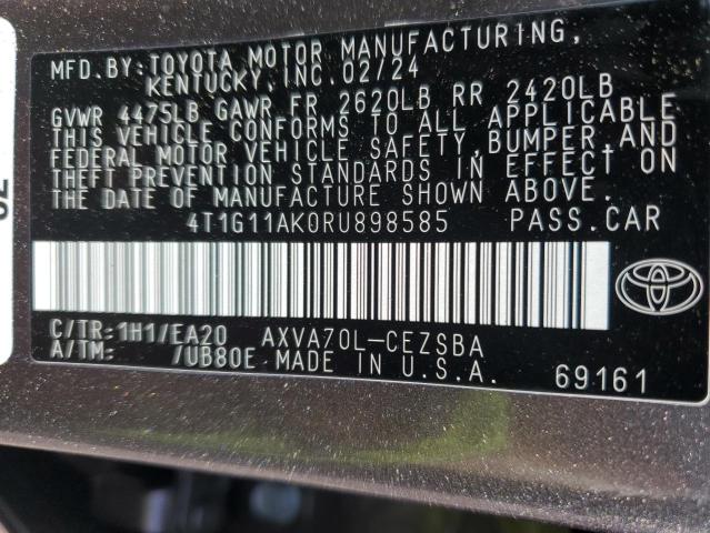 4T1G11AK0RU898585 - 2024 TOYOTA CAMRY SE NIGHT SHADE CHARCOAL photo 13