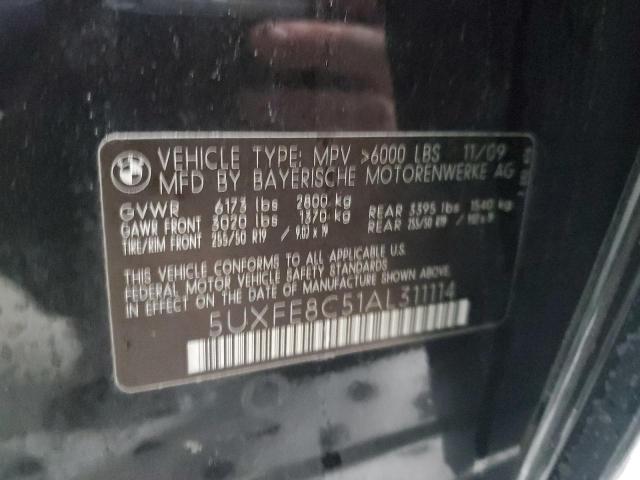 5UXFE8C51AL311114 - 2010 BMW X5 XDRIVE48I Siyah fotoğraf 13