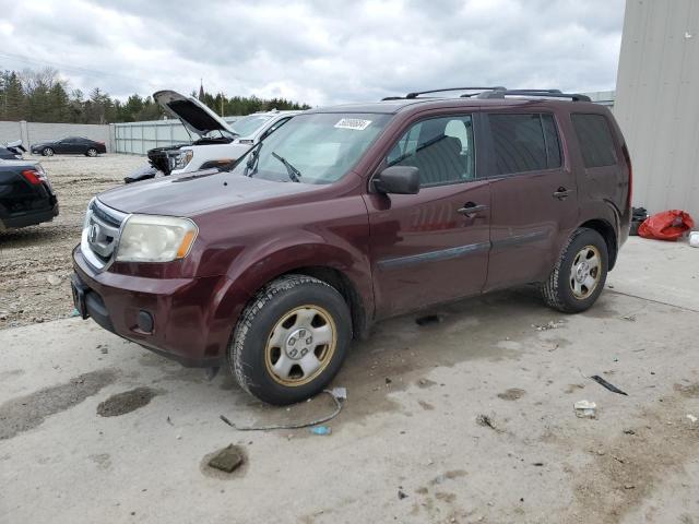 5FNYF4H24BB074668 - 2011 HONDA PILOT LX BURGUNDY photo 1