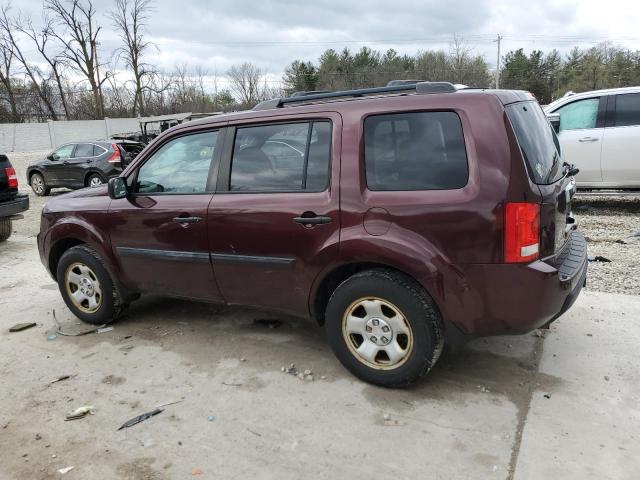 5FNYF4H24BB074668 - 2011 HONDA PILOT LX BURGUNDY photo 2