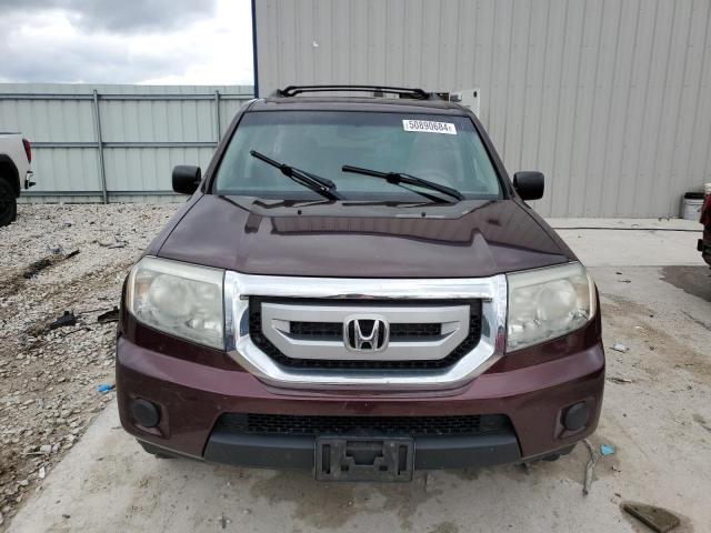 5FNYF4H24BB074668 - 2011 HONDA PILOT LX BURGUNDY photo 5