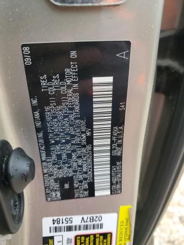 5TDZK23C09S253185 - 2009 TOYOTA SIENNA CE GOLD photo 13