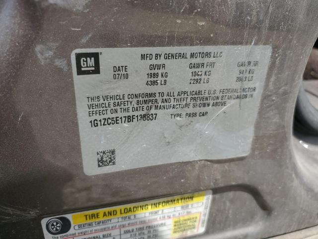 1G1ZC5E17BF135837 - 2011 CHEVROLET MALIBU 1LT BROWN photo 12