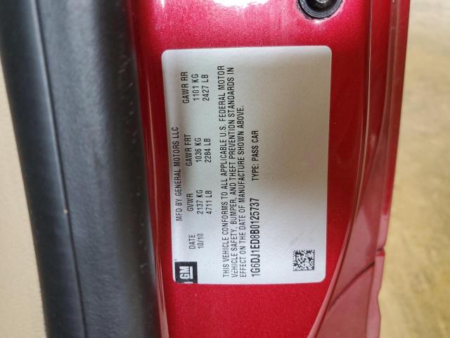 1G6DJ1ED8B0125737 - 2011 CADILLAC CTS PERFORMANCE COLLECTION Bordeaux Foto 13