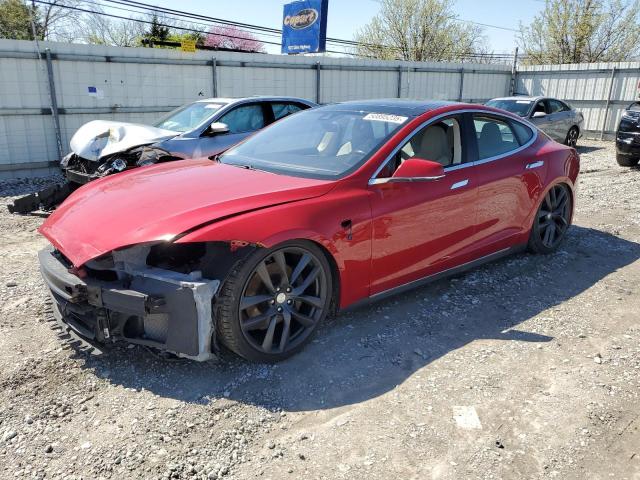 5YJSA1S12EFP65799 - 2014 TESLA MODEL S RED photo 1
