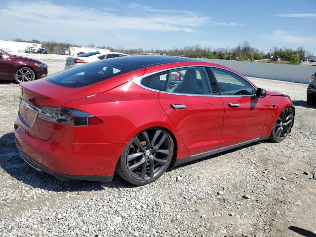 5YJSA1S12EFP65799 - 2014 TESLA MODEL S RED photo 3