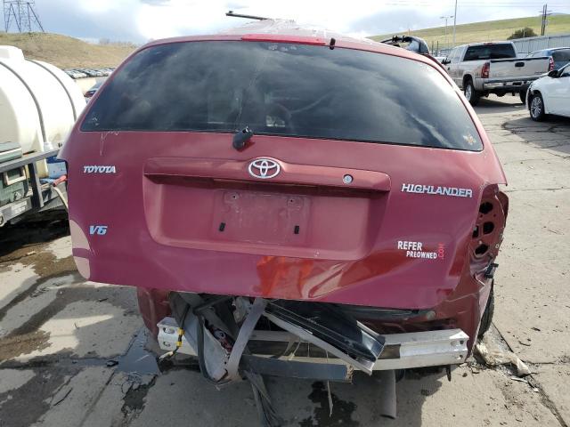 JTEDP21A640017208 - 2004 TOYOTA HIGHLANDER BASE BURGUNDY photo 6