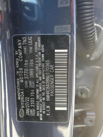 KMHRC8A38NU170365 - 2022 HYUNDAI VENUE SEL BLUE photo 14