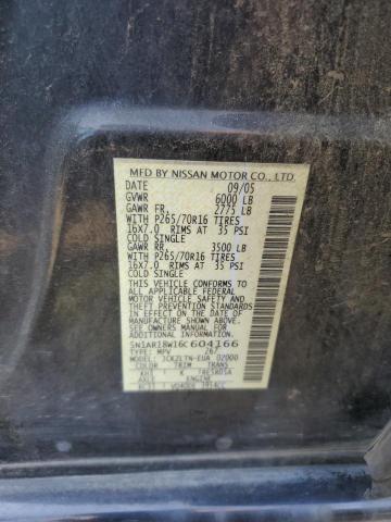 5N1AR18W16C604166 - 2006 NISSAN PATHFINDER LE 黑色 照片 12