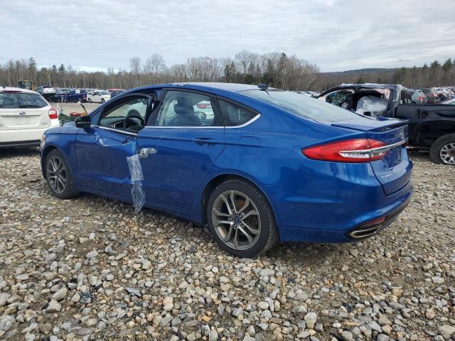 3FA6P0T94HR390313 - 2017 FORD FUSION SE BLUE photo 2