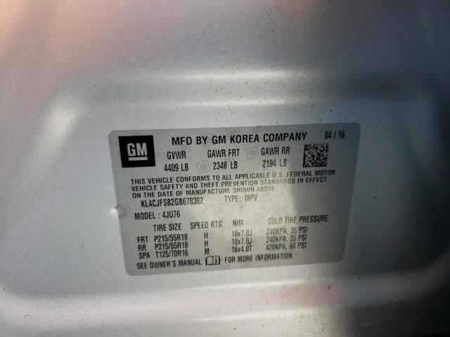 KL4CJFSB2GB678382 - 2016 BUICK ENCORE CONVENIENCE 银色 照片 12