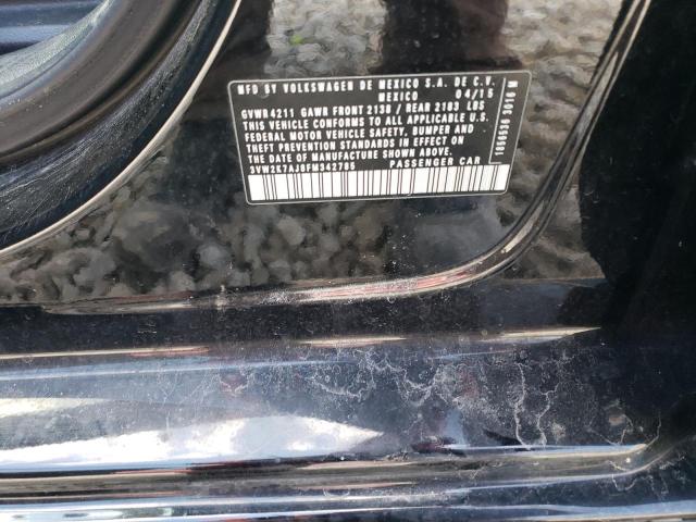 3VW2K7AJ8FM342785 - 2015 VOLKSWAGEN JETTA BASE Qara foto 12