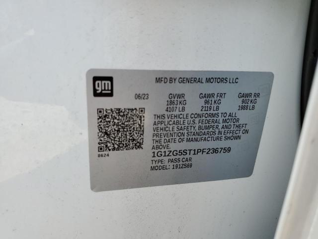 1G1ZG5ST1PF236759 - 2023 CHEVROLET MALIBU RS WHITE photo 13