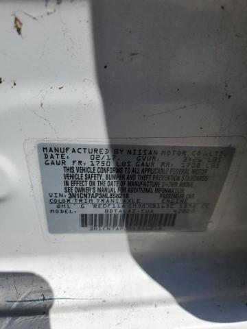 3N1CN7AP3HL856218 - 2017 NISSAN VERSA S WHITE photo 13