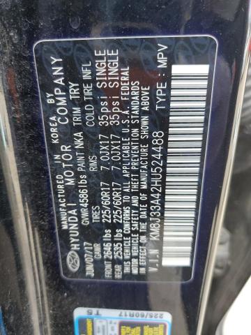 KM8J33A42HU524488 - 2017 HYUNDAI TUCSON LIMITED BLACK photo 13