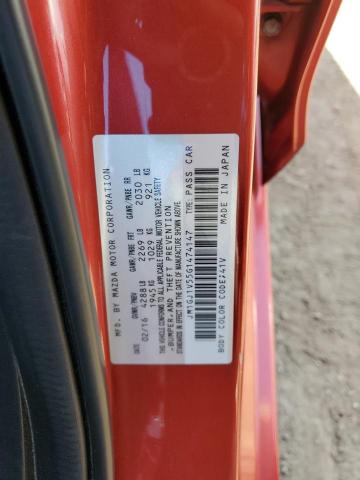 JM1GJ1V55G1474147 - 2016 MAZDA 6 TOURING RED photo 12