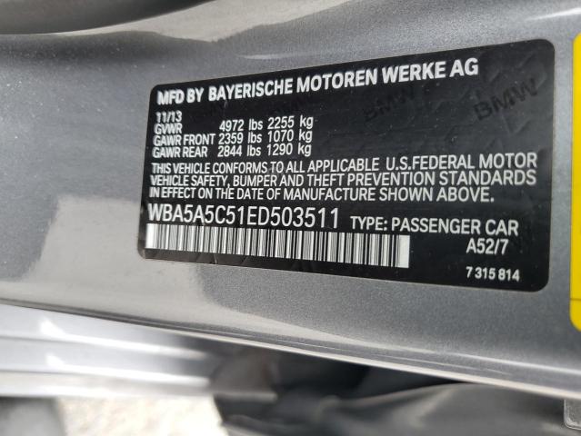 WBA5A5C51ED503511 - 2014 BMW 528 I GRAY photo 13