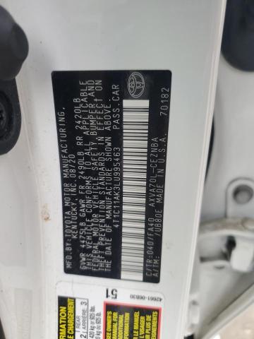 4T1C11AK3LU995463 - 2020 TOYOTA CAMRY LE WHITE photo 13