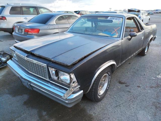 1W80A8Z488106 - 1978 CHEVROLET EL CAMINO BLACK photo 2