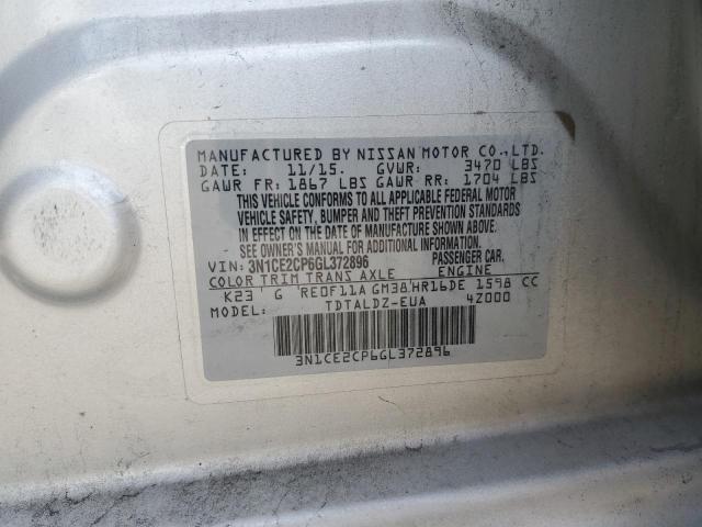 3N1CE2CP6GL372896 - 2016 NISSAN VERSA NOTE S SILVER photo 12