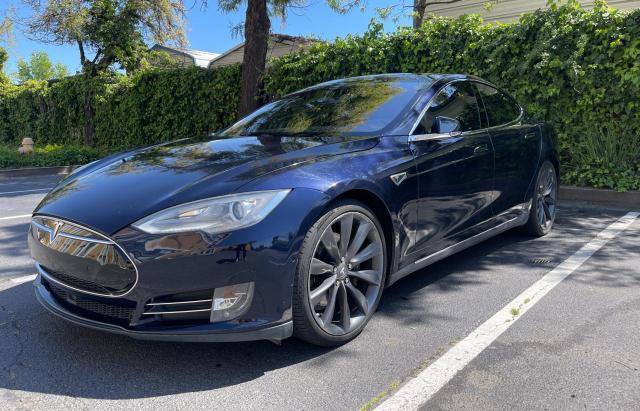 5YJSA1H16EFP58149 - 2014 TESLA MODEL S Կապույտ լուսանկար 2
