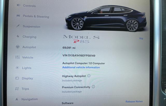 5YJSA1H16EFP58149 - 2014 TESLA MODEL S BLUE photo 8