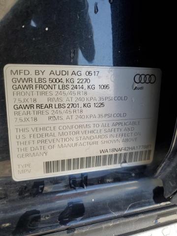 WA18NAF42HA177881 - 2017 AUDI A4 ALLROAD PREMIUM PLUS BLUE photo 13