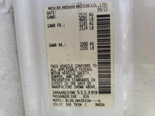 1N4AA6CV3MC515399 - 2021 NISSAN 810/MAXIMA SV WHITE photo 12