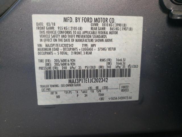 MAJ3P1TE1JC202342 - 2018 FORD ECOSPORT SE Graphite photo 13