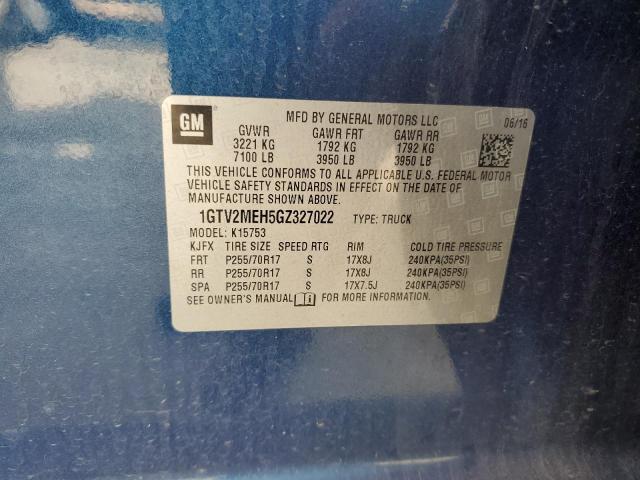 1GTV2MEH5GZ327022 - 2016 GMC SIERRA K1500 SLE BLUE photo 13