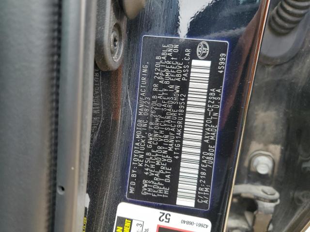 4T1G11AK9RU189542 - 2024 TOYOTA CAMRY SE NIGHT SHADE BLACK photo 12