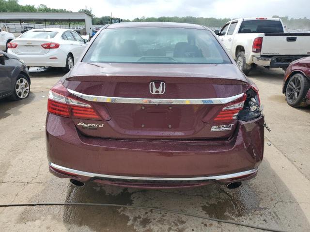 1HGCR2F12HA189627 - 2017 HONDA ACCORD SPORT SPECIAL EDITION BURGUNDY photo 6