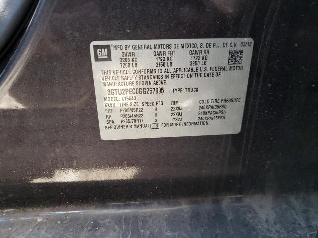 3GTU2PEC0GG257995 - 2016 GMC SIERRA K1500 DENALI CHARCOAL photo 13