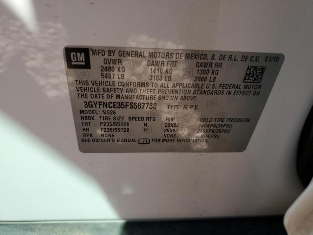 3GYFNCE35FS587730 - 2015 CADILLAC SRX PERFORMANCE COLLECTION 白色 照片 12