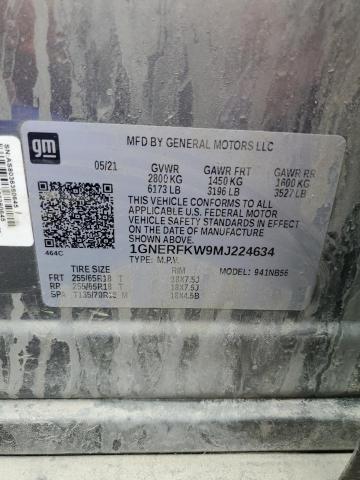 1GNERFKW9MJ224634 - 2021 CHEVROLET TRAVERSE LS CHARCOAL photo 14