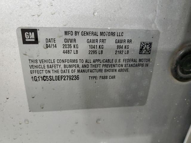 1G11C5SL0EF279236 - 2014 CHEVROLET MALIBU 1LT SILVER photo 12